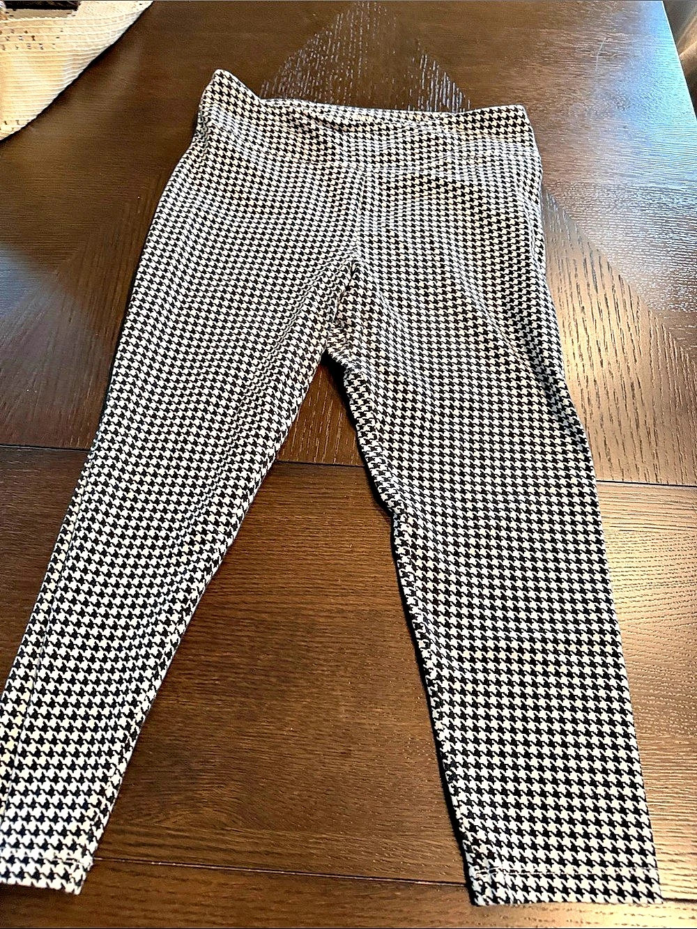 J.Crew Houndstooth Stretch Capri Leggings Black & White Size Large